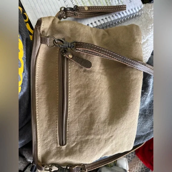 Myra Bag Crossbody with Pink and Brown Accents - Picture 2 of 3